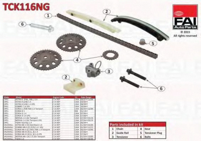 FAI AUTOPARTS tck116ng -  Комплект цепи привода распредвала
